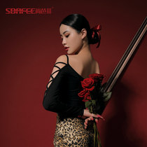 Shang Bafei Latin dance practice clothes womens coat autumn and winter New Adult backless sexy dance split clothes L1141