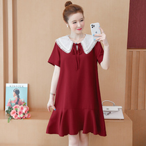 Fat plus size fat mm covered meat short sleeve T-shirt female summer 2021 New Age reduction baby collar skirt dress