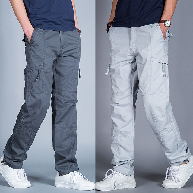 Spring dress men's outdoor sports casual pants thin model multi-pocket trousers large size straight loose pants male Spring dress men's outdoor sports casual pants thin model multi-pocket trousers large size straight loose pants male