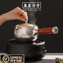 Gilt silver side handle teapot Ceramic teapot Japanese household electric ceramic stove Induction cooker Teapot Electric kettle Health