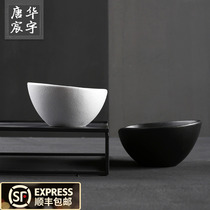 Tea wash large black pottery Jianshui wastewater Zen tea Ceremony Ceramic accessories Vintage creative cup wash Kung Fu tea set thickened
