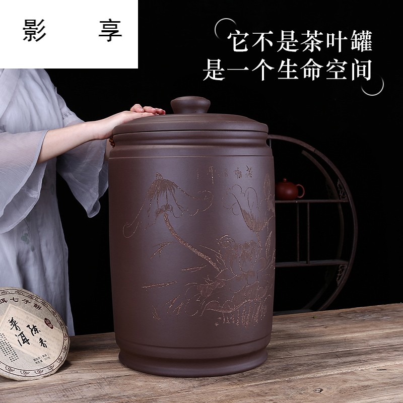 Shadow at yixing purple sand tea pot large all hand carved painting household pu 'er tea urn storage POTS sealed as cans the the ZLS (central authority (central authority