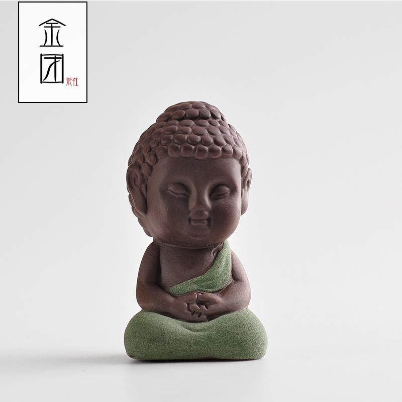 Shadow enjoy purple sand tea pet furnishing articles see colour sand clay Buddha little Buddha tea play home furnishing articles express little monk tea pet JT