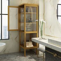 American toilet side cabinet living room solid wood floor-to-ceiling locker bathroom waterproof bathroom narrow cabinet side cabinet high cabinet