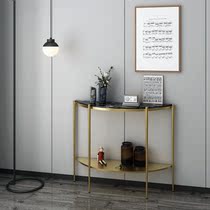 European and American simple modern semicircular porch platform end scene porch cabinet iron corridor against the wall narrow table curved porch table