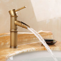 All copper hot and cold faucet toilet basin upper basin single hole bamboo joint wash basin European antique reinforced style