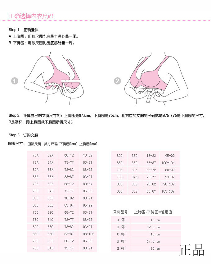 胸罩90D相当于多大图片