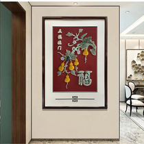 Modern minimalist light and luxurious living room jade sculptures New Chinese style Entrance Xuanguan Decoration Painting Upright veranda Hallway Wall Hanging Paintings