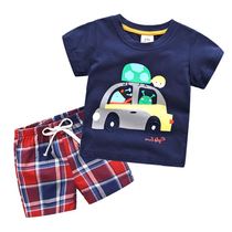 Korean baby cartoon suit 2018 summer new boys childrens clothing childrens short-sleeved T-shirt shorts