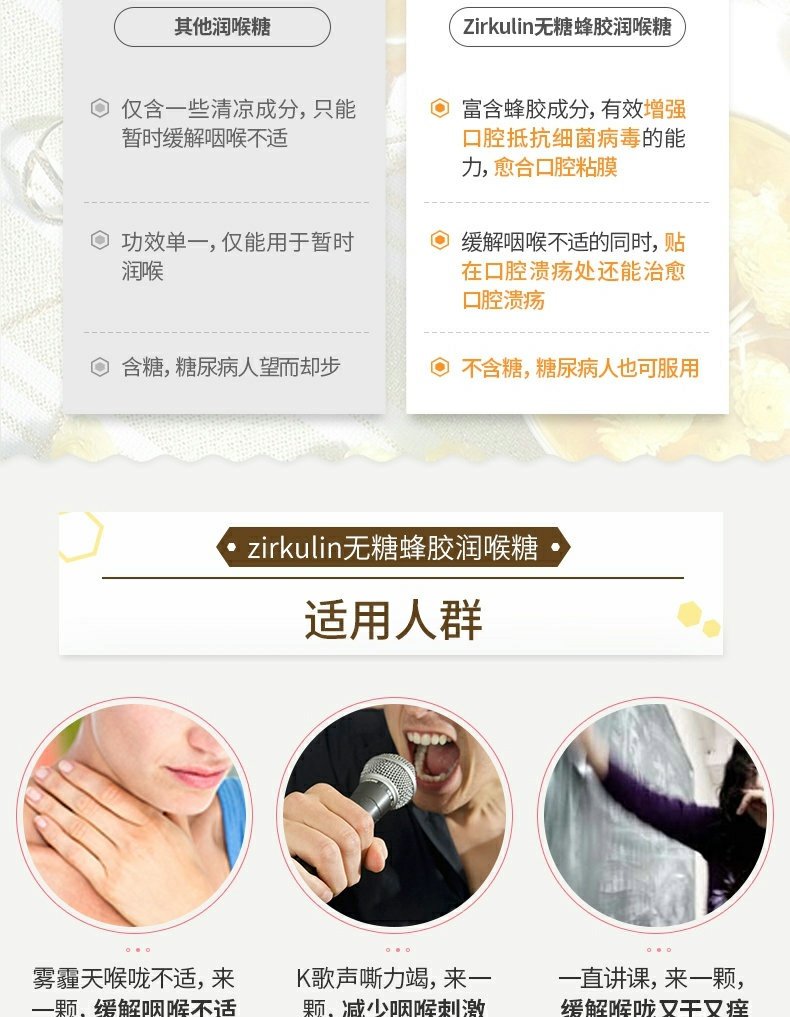 【王一博同款】德国无糖蜂胶润喉糖