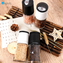 ASVEL manual household Black pepper grinder ceramic core pepper grinding bottle glass grater thickness cover