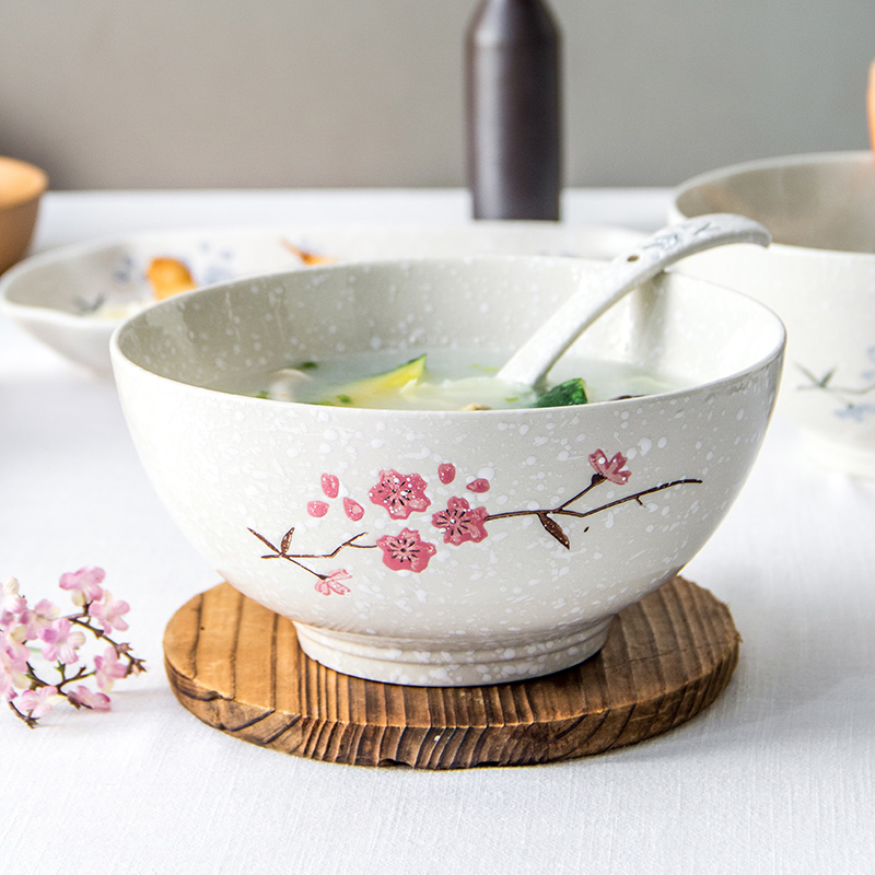 TaoDian dishes suit household tableware suit Japanese dish bowl set tableware special clearance 丨 cherry blossoms