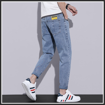2022 Spring Summer New Mens 90% Jeans Loose Straight Drum Male Students Casual Pants Thin Spring Autumn Mens Clothing