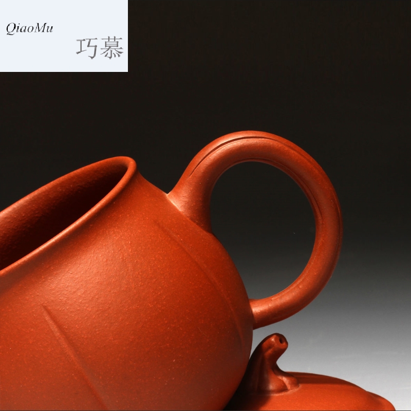 Qiao mu HM yixing purple sand cup masters all hand cups undressed ore purple sand tea set creative tea cup gift pumpkin