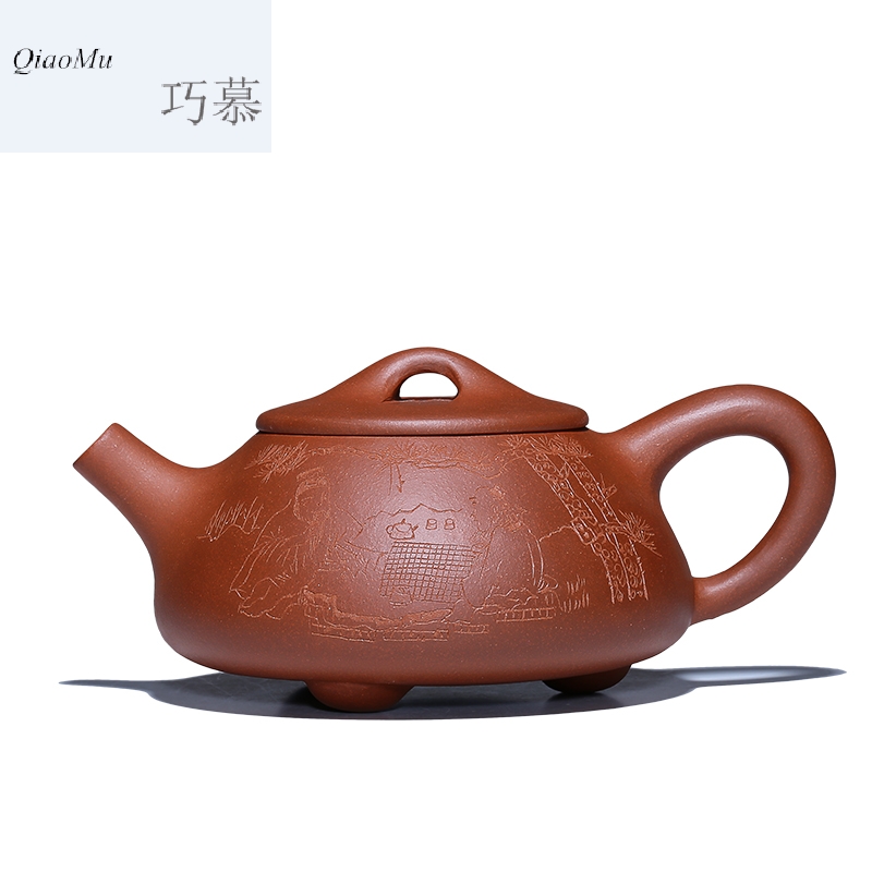Qiao mu HM famous yixing pure manual it undressed ore authentic the qing cement household kung fu teapot tea set