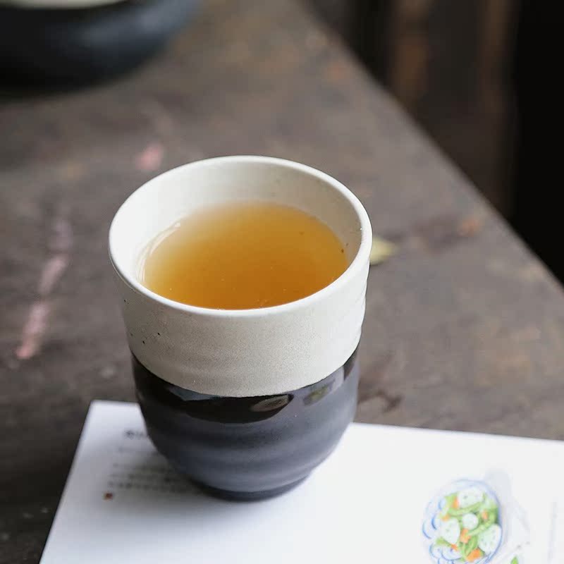 Qiao mu Japanese coarse pottery teacup creative holding a cup of tea cups domestic household water glass cups milk cup cup