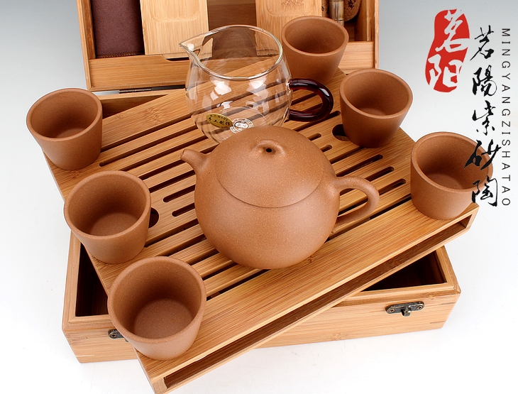 Qiao mu MY yixing it all hand pot of a complete set of high - grade household portable kung fu tea car travel