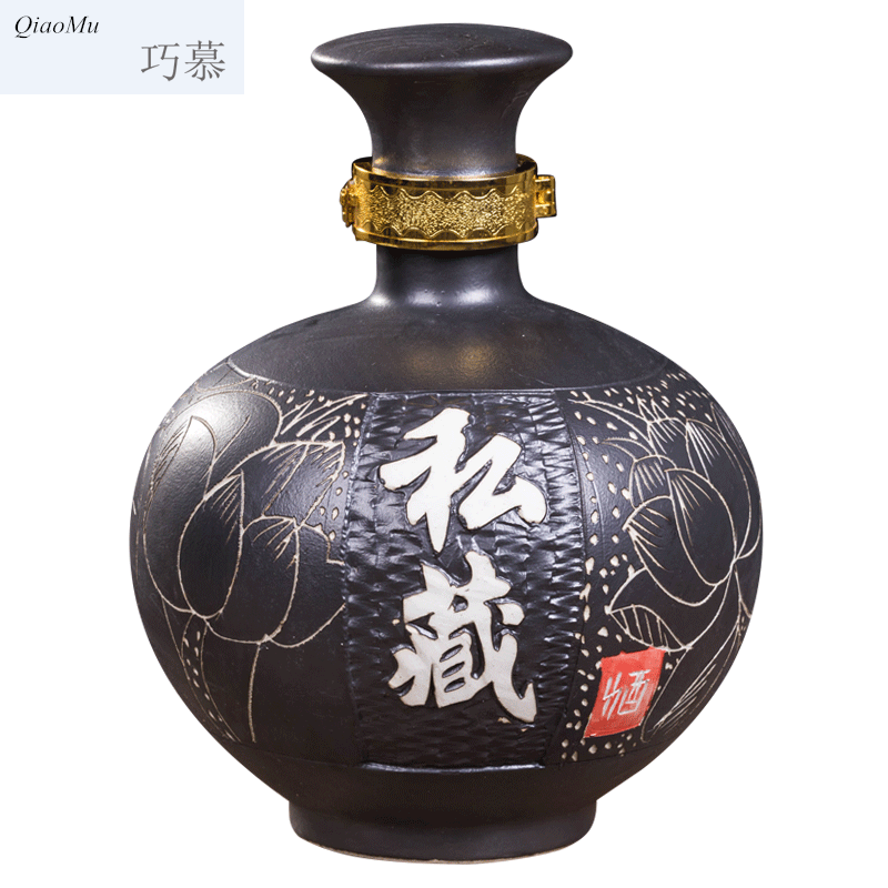Qiao mu jingdezhen ceramic bottle 5 jins of install archaize home empty jars sealed flask wine liquor mercifully wine