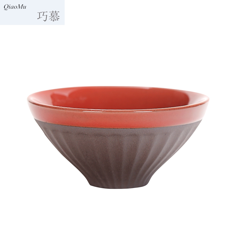 Qiao mu ceramic kung fu tea set move sample tea cup four color hat to a cup of tea cup color master tea cup