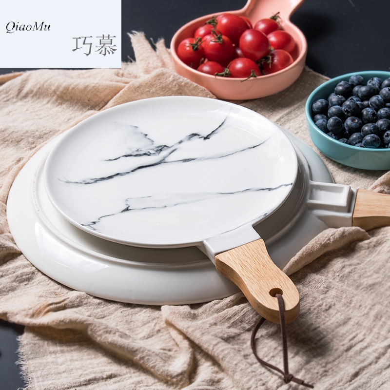 Qiao mu OC creative ceramics steak pan European fruit salad plate of western dessert plate plates disc