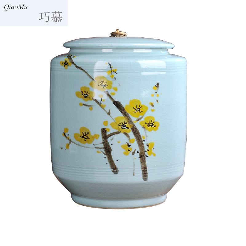 Qiao mu jingdezhen ceramic household ricer box Kim 'moom' means' barrel sealing surface storage box ricer box moistureproof worm storage tank 2