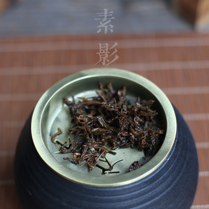 Qiao mu coarse pottery water meng ceramic building black metal tin lid zen kung fu tea accessories office dross barrels