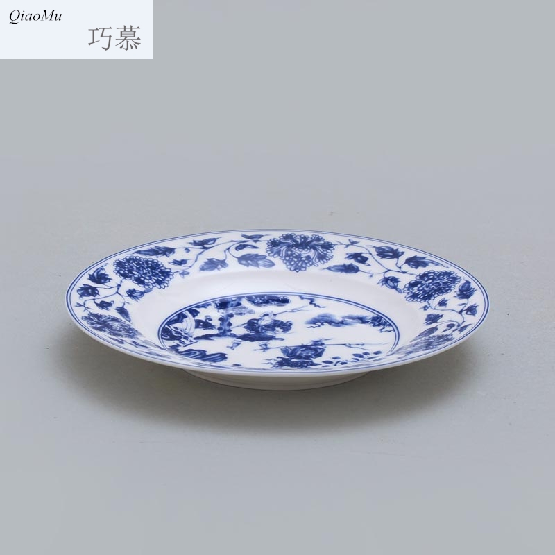 Qiao mu JYD jingdezhen porcelain ipads plate dishes glair pottery Chinese 8 inches deep dish plates