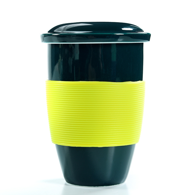 Qiao mu ceramic cups with cover filter cup office three personal portable cup tea cup travel