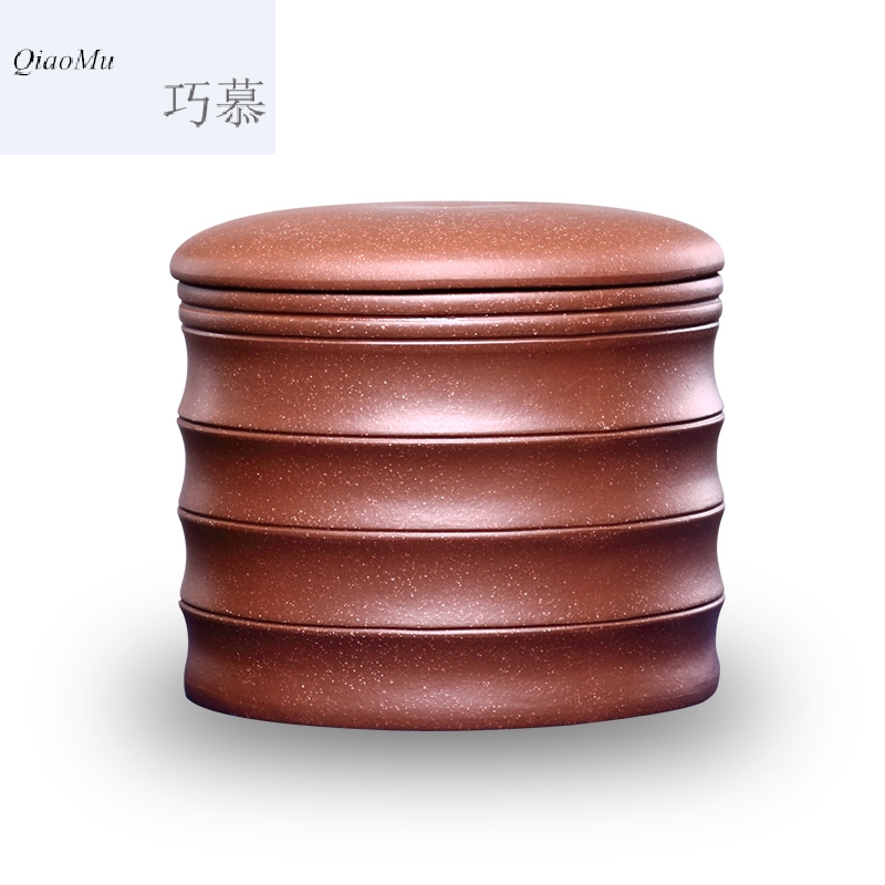 Qiao mu big code and manual sealing last come to yixing purple sand tea pot of tea, bamboo a jin of pu - erh tea storage tank