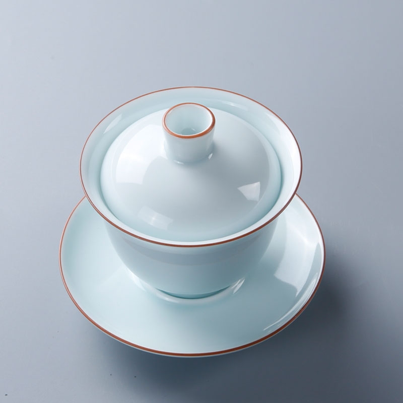 Qiao MuChun color three ceramic tureen tea cups to bowl of household kung fu tea teapot teacup matte enrolled white