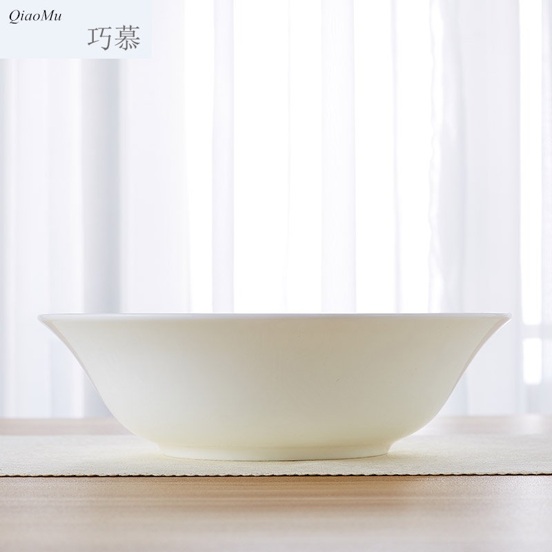 Qiao mu 9 inches large soup bowl ipads China jingdezhen 9 inches hat to bowl of salad bowl Korean creative up phnom penh household