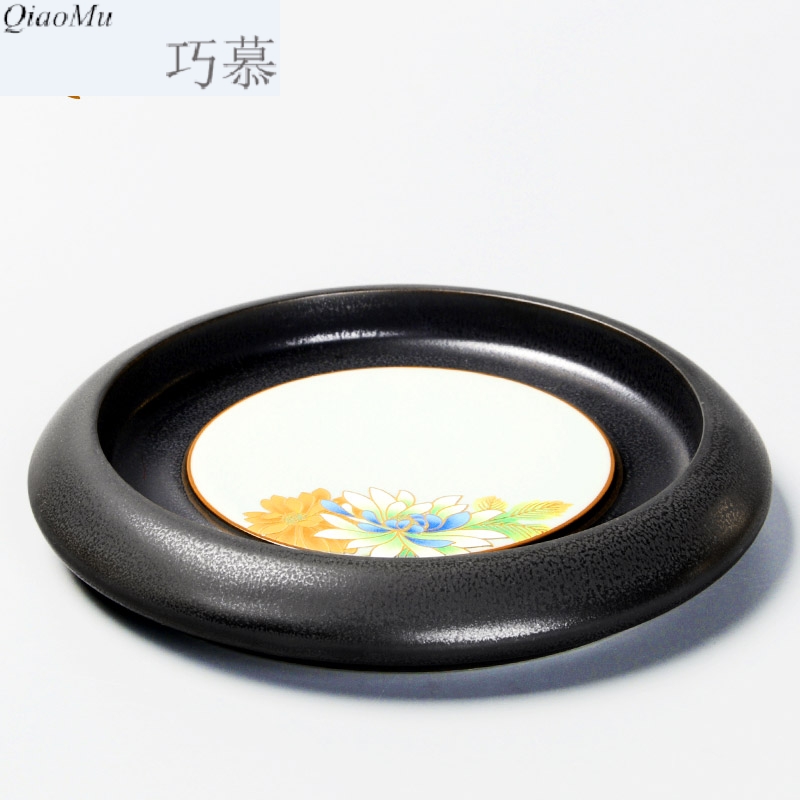 Qiao mu creative ceramic Japanese pot bearing up rust glaze pot pot pad kung fu tea tea table