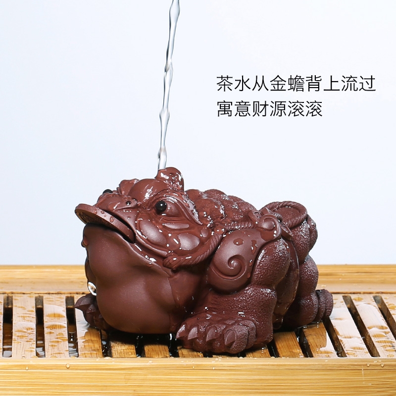 Qiao mu YH yixing pure purple clay by hand medium all three pure toad purple sand tea pets play tea tea set furnishing articles