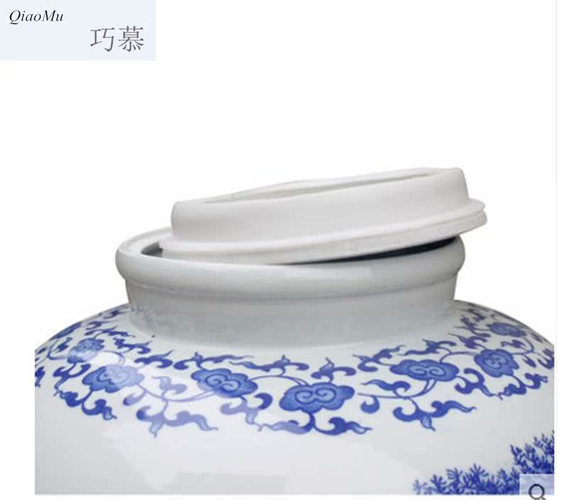 Qiao mu 50 kg 20 jins 30 jins with jingdezhen ceramic jar expressions using mercifully it wine bottle hip flask with the tap