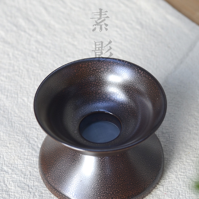 Qiao mu tea ware ceramic tea tea set filter parts) kung fu tea taking) variable filter red glaze