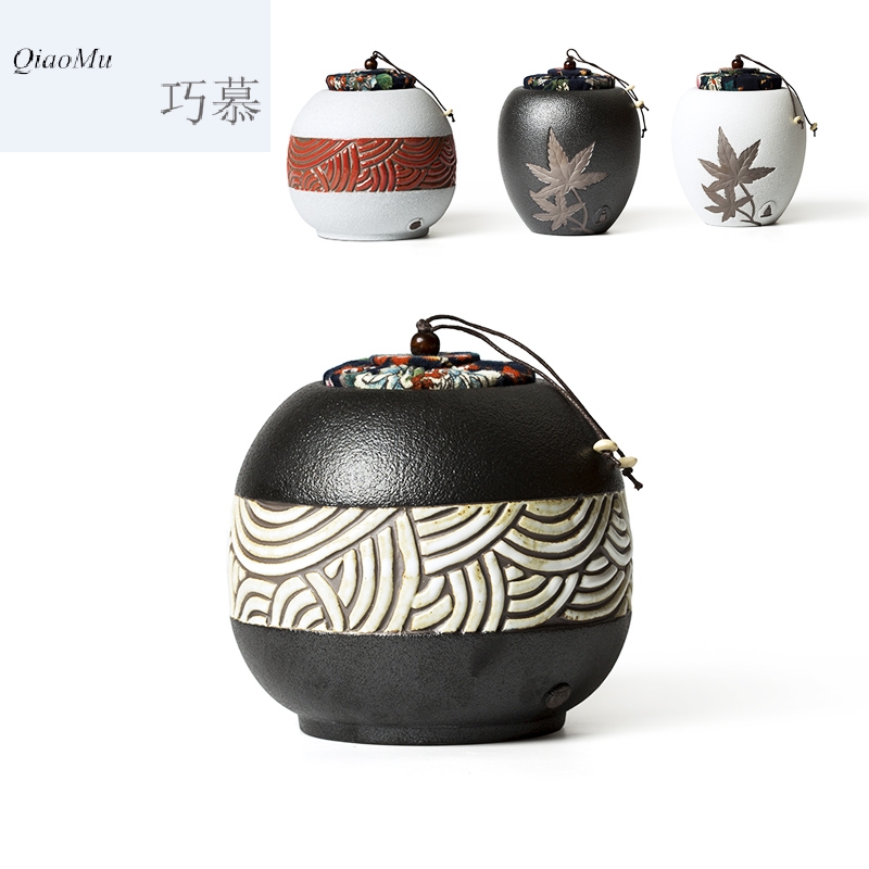 Qiao mu CMJ coarse pottery caddy fixings ceramic POTS awake seal pot tea, green tea large savings puer tea pot