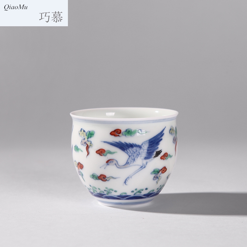 Qiao MuDou color cup hand - made porcelain of jingdezhen ceramics tea cups masters cup kung fu tea set