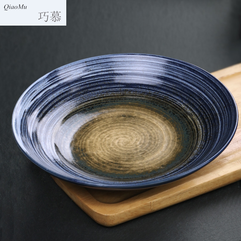 Qiao mu temmoku glaze household tableware ceramic bowl of the big plate Japanese large bowl of soup bowl rainbow such as bowl hat to bowl