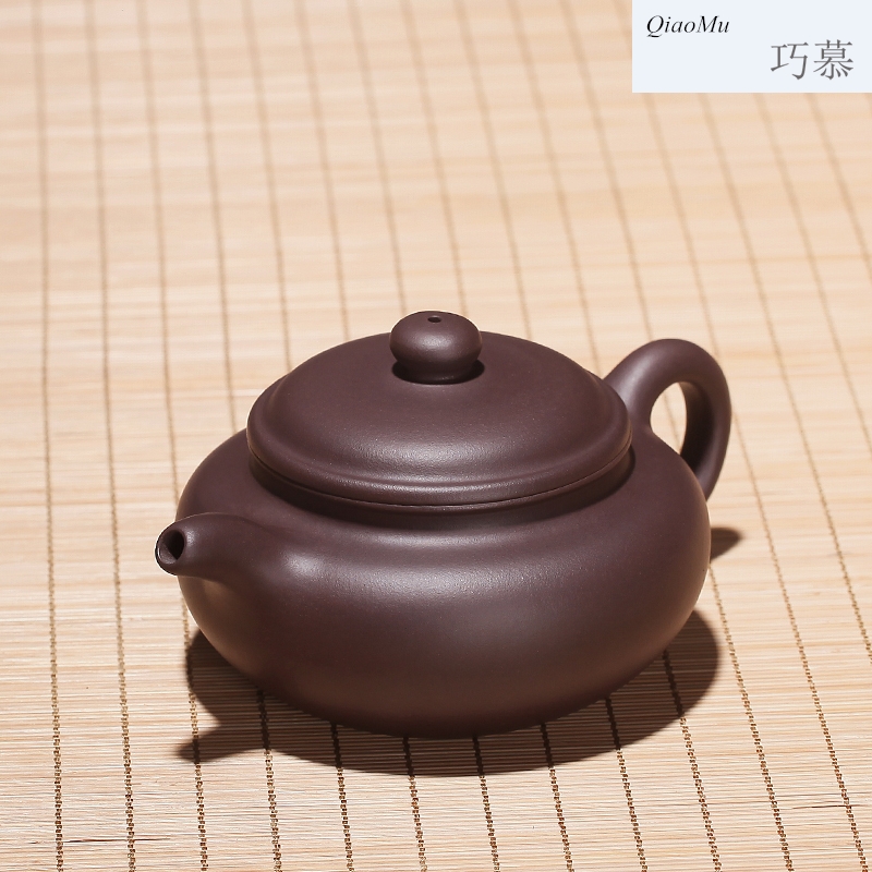 Qiao mu, yixing it antique pot of run of mine ore purple clay by pure manual teapot kung fu tea set