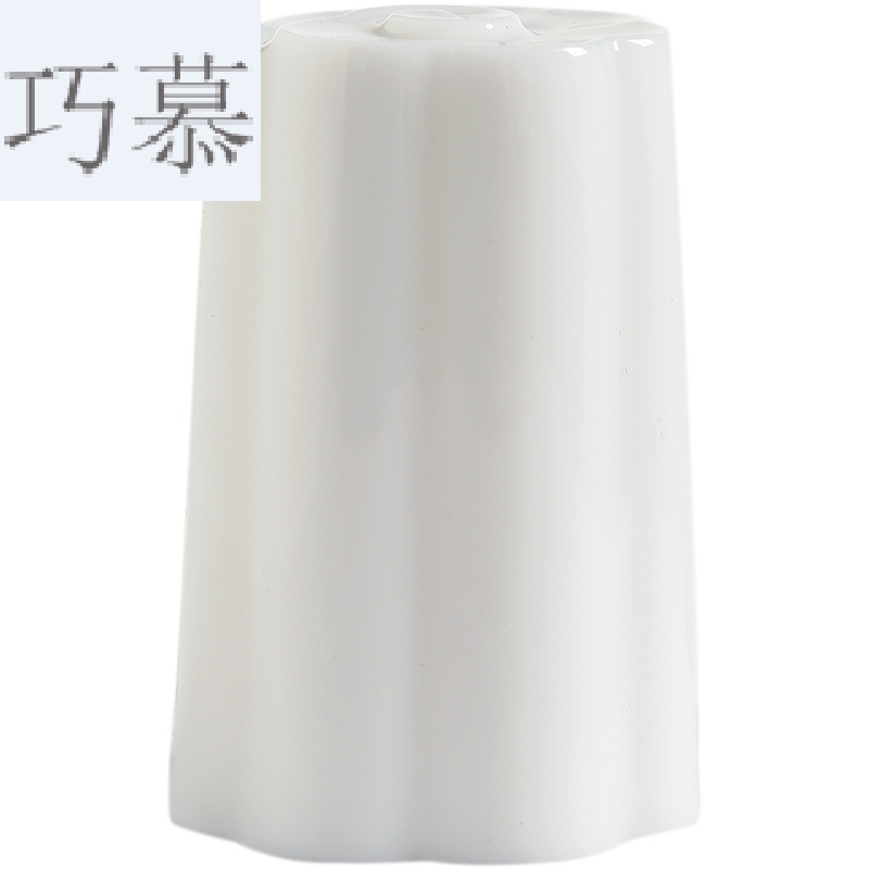 Qiao mu dehua manual build jade white porcelain tea pot lid cup humanities tea tea spare parts cover