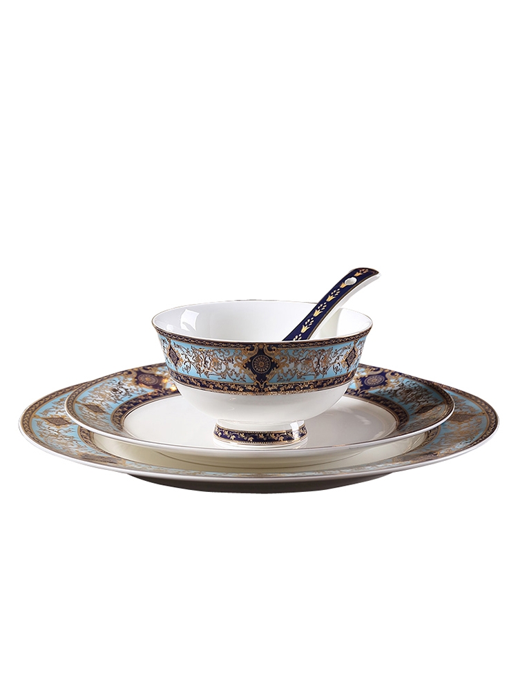 Qiao MuBo sago blue European - style ipads porcelain tableware suit American western - style food table dish between example home dishes dishes