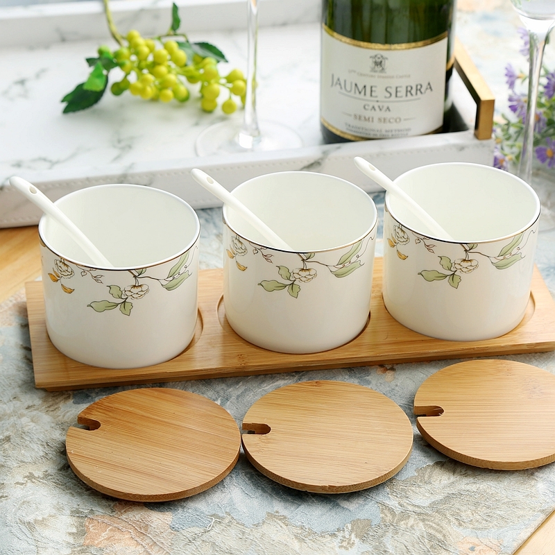 Qiao mu ipads porcelain tableware suit kitchen ware ceramic seasoning sauce pot seasoning sauce seasoning cylinder, cylinder boxes