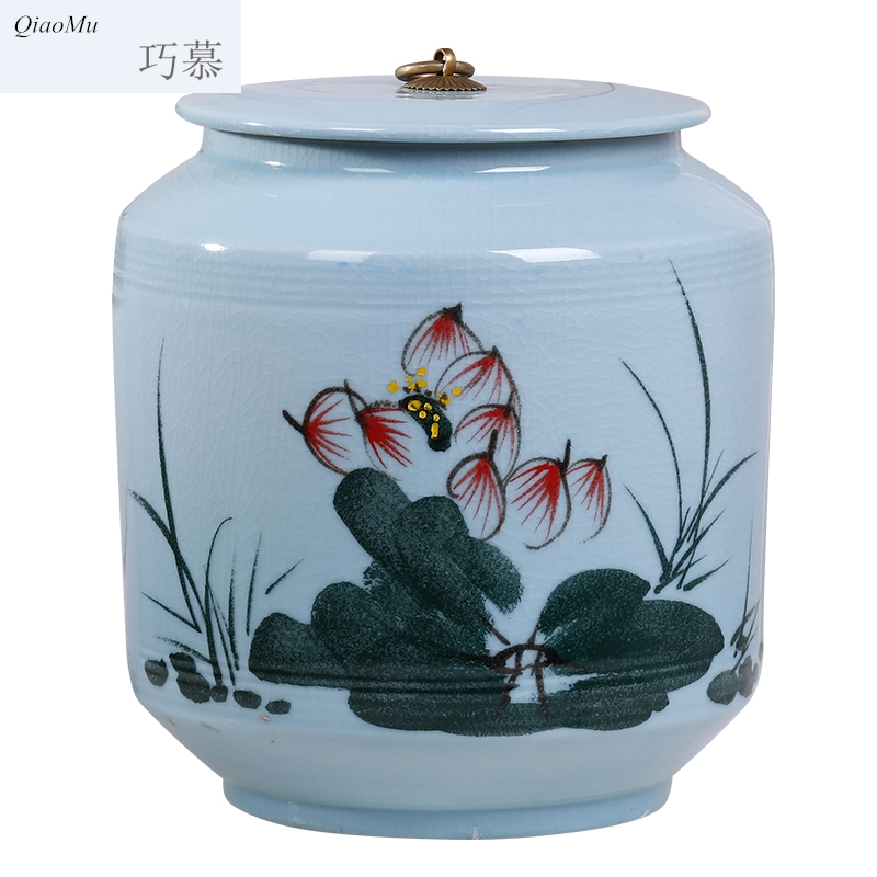 Longed for jingdezhen ceramic ice to crack the home opportunely/barrel of flour storage box cylinder barrel rice moisture storage