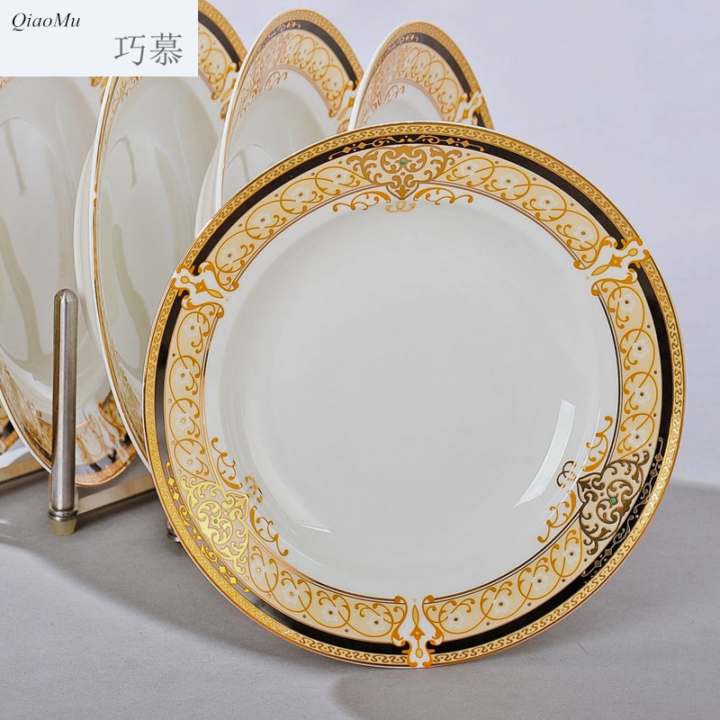 Qiao son longed for ipads porcelain up phnom penh creative ceramic disc 8 inch dumpling dinner plate plate European dishes soup plate deep dish