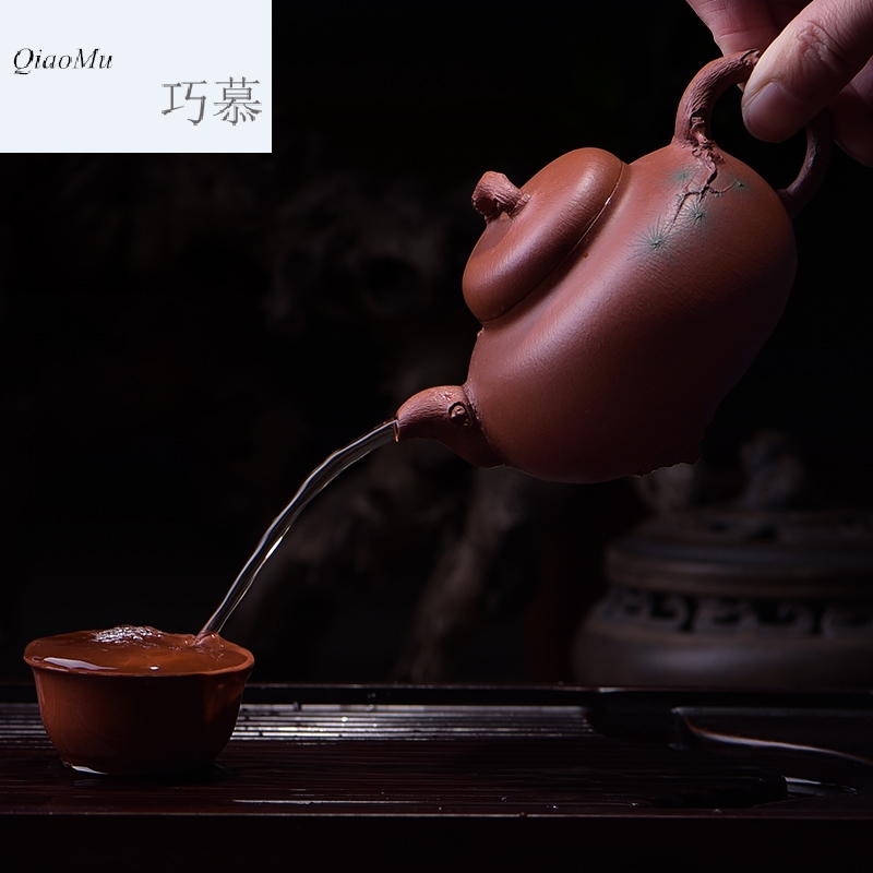 Qiao mu TC yixing are it by Zhao Xinjun authentic undressed ore red mud zhu pure teapot work by hand