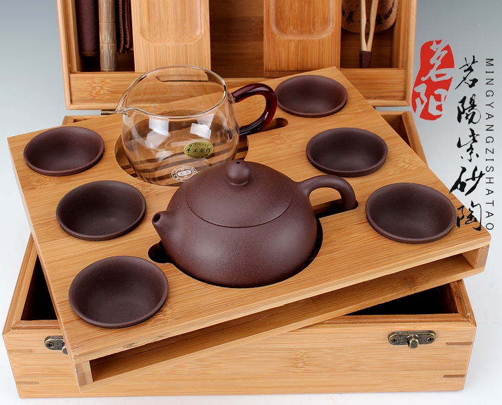 Qiao mu MY it suit yixing pure manual xi shi teapot the home of a complete set of on - board, portable kunfu tea