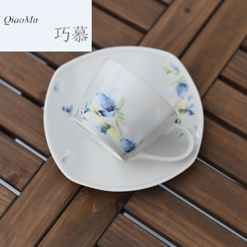 Qiao mu creative ceramic coffee cup suit Chinese style household afternoon tea tea set contracted cup of red tea cups