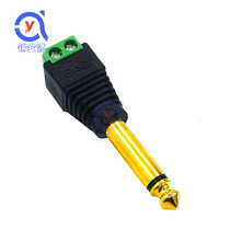 Gold-plated mono 6 35mm welding-free microphone plug microphone 6 5 audio connector solder-free joint