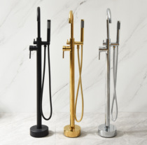 Three-color floor-standing bathtub faucet set cylinder side shower faucet column hot and cold water faucet valve