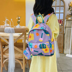 New children's schoolbags, primary school students' casual travel bags, campus flower graffiti, small fresh kindergarten backpacks for women